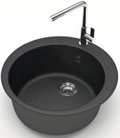 Кухонная мойка AZARIO Vital 507x507x200 искусственный мрамор, цвет Черный арт-CS00078345 — фото 1, Кухонные мойки