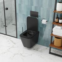 Унитаз MAIELLA Aria MB подвесной безободковый черный матовый, ТЕРМООБЖИГ (не плёнка) Ceruttispa (500х350х320) арт-CT9163 — фото 2, Подвесные унитазы