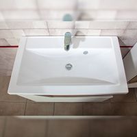 Комплект мебели для ванной Бриклаер БРАЙТОН 80, белый/дуб — фото 5, Комплекты мебели для ванной