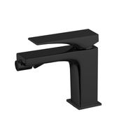 Смеситель для биде, Fima Carlo Frattini, Zeta, тип открывания воды-однорычажный, отверстия для монтажа-1, высота, мм-126.5, вынос излива, мм-128, донный клапан-есть, тип подводки-гибкий, стандарт подвода воды-3/8", цвет-черный матовый арт-F3962NNS — фото 1, Смесители для биде