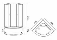 Ограждение VIVA90B N душевое Ceruttispa без поддона (90x90x195) — фото 168, Прямоугольные душевые уголки