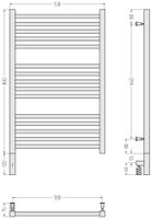 Полотенцесушитель электрический Сунержа Модус 3.0 800х500 МЭМ левый RAL 1018 Цинково-жёлтый арт-1018-5700-8050 — фото 1, Электрические полотенцесушители