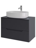 Orange Line Li-80TugMDF+B04-600W тумба с раковиной подвесная 80 см, графит/белый Li-80TugMDF+B04-600W — фото 6, Тумбы с раковиной