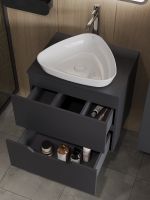 Orange Line тумба с раковиной подвесная 60 см, графит/белый арт-Li-60TugMDF+B07-500W — фото 2, Тумбы с раковиной