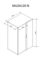 Ограждение MUZA120 N душевое Ceruttispa без поддона (80x120x195) — фото 5, Душевые уголки трапеция