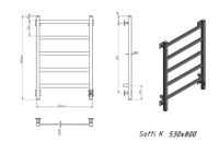 Полотенцесушитель электрический Grota Soffi K 530х800 черный Soffi K 530х800 RAL9005 EL — фото 4, Электрические полотенцесушители