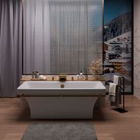 Ванна CRETE 180см из литьевого мрамора NOVA GEL с бронзовым полотенцедержателем/ Aqua de Marco 1180WBKRI_GEL — фото 5, Ванны