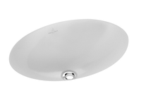 Раковина, Villeroy&Boch, Loop&Friends, ширина, мм-560, глубина, мм-375, высота, мм-215, тип установки-встраиваемый, отверстия для смесителя-отсутствуют, перелив-есть, материал-керамика, крепления в комплекте, цвет-альпийский белый арт-61613001 — фото 1, Раковины встраиваемые снизу