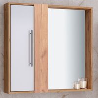 Зеркальный шкаф MELBOURNE 80 /универсальный/дуб/белый/ AQUA DE MARCO 1080WCMEL/V.2.0 — фото 1, Зеркальные шкафы в ванную