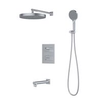 Душевая система IDDIS Duna с тропическим, ручным душем и изливом, термостат, глянцевый хром арт-DUNSBSTi68 — фото 1, Встраиваемые душевые комплекты