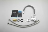 Смеситель для кухни с гибким изливом BELZ , оружейная сталь арт-B73809-3 — фото 9, Смесители для кухни