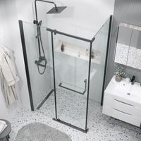 Боковая стенка Grossman Pragma 200.K33.03.100.21.00 (100х195) черный матовый,стекло прозрачное, 1 место — фото 4, Боковые стенки