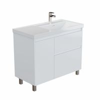 Тумба под раковину Aquanet Nova Lite 2.0 90 напольная, белый глянец, правая 00346338 — фото 2, Тумбы под раковину