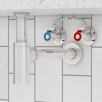 Кран угловой IDDIS Optima Home с отражателем, 1/2; 1/2, кран-букса, нержавеющая сталь, 2 шт арт-910S0Z5C2CZ — фото 1, Краны