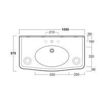 Раковина SIMAS LONDRA подвесная на ноги на кронштейны с одним отверстием цвет белый арт-LO934 — фото 3, Раковины подвесные