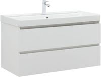 Товар: Тумба с раковиной Aquanet Вега 100 2 ящ. цв.белый глянец 00328002 - фото 1 Тумба с раковиной Aquanet Вега 100 2 ящ. цв.белый глянец 00328002 — фото 1, Тумбы с раковиной