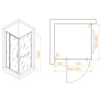 Душевой уголок RGW PA-078-1B (RGW PA-008B + Z-060-2B) 800x800 3508078188-14 — фото 1, Душевые уголки