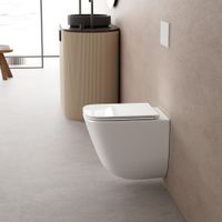 Унитаз ABBER Rechteck подвесной белый, безободковый, смыв торнадо, с закрытым дном арт-AC1220TC — фото 3, Подвесные унитазы