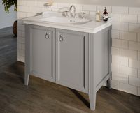 62154 Valarte тумба 80 см с раковиной с дверцами цвет серый матовый VITRA — фото 1, Мебель для ванной