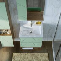 Товар: Тумба с раковиной и нишей Бриклаер КРИСТАЛЛ 60F, фисташковый/дуб гранж песочный - фото 8 Тумба с раковиной и нишей Бриклаер КРИСТАЛЛ 60F, фисташковый/дуб гранж песочный — фото 8, Тумбы с раковиной