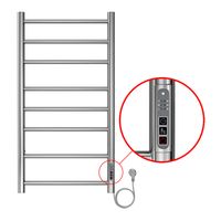 Полотенцесушитель электрический AZARIO PARMA 400/800 8 секций, диммер справа, хром арт-AZ10848 — фото 3, Электрические полотенцесушители