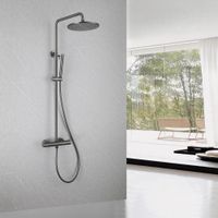 Душевая стойка ABBER Wasser Kreis AF8160NGL с термостатом без излива, никель — фото 2, Встраиваемые душевые комплекты