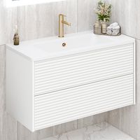 Тумба подвесная PARMA 100 /белая/ AQUA DE MARCO 20100WPAR — фото 1, Тумбы под раковину