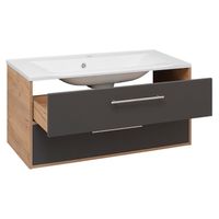 Тумба подвесная MELBOURNE 100 /дуб/серый/ AQUA DE MARCO 2100GCMEL/H/V.2.0 — фото 5, Тумбы под раковину