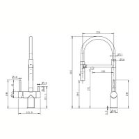 Смеситель Reflexion Lago RX9902GD для кухни с гибким изливом и подключением к фильтру, брашированное золото — фото 7, Смесители для кухни