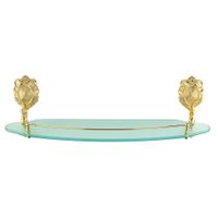 CLEOPATRA Полка c галереей, L55 см, стекло матовое/золото 16692 — фото 2, Полки для ванной и душа