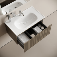 Тумба подвесная SANCOS Code 785х453х400, c одним ящиком оснащенным доводчиками, цвет серо- бежевый, арт. арт-CD80GB — фото 2, Тумбы под раковину