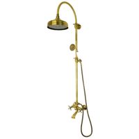 PRESTIGE Душевой настенный гарнитур (см-ль д/ванны/колонна ARCO/верхн.душ/шланг/ручной душ), бронза 32792 — фото 1, Душевые стойки