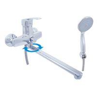 Смеситель Kongo для ванной с душевым комплектом, держатель стабильный, арт-K053.5/1 — фото 1, Смеситель для ванны