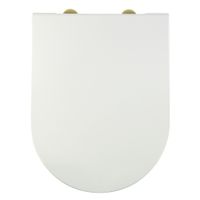 MONACO Крышка/сиденье унитаза Standart, с системой Microlift, цвет Белый/золото 32076 — фото 1, Сиденья для унитаза