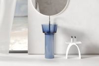 Раковина отдельностоящая прозрачная ABBER Kristall AT2702Saphir-H синяя — фото 3, Раковины напольные