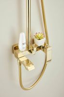 Душевая система с тропическим душем и смесителем BELZ, золото, арт-B24507-5 — фото 7, Душевые стойки