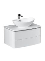 Тумба под раковину VELVEX Luna 800-0-2 со столешницей навесная белый tp.LUN.80.2Y — фото 1, Тумбы под раковину