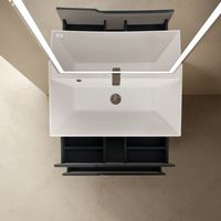 "S3" тумба под умывальник подвесная 80 см., цвет антрацит. арт-AQM900380GM — фото 2, Тумбы под раковину