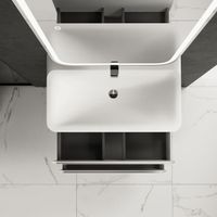 "S4" тумба под умывальник подвесная 80 см., цвет белый глянец. арт-AQM900480WH — фото 4, Тумбы под раковину