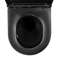 Унитаз подвесной Azario Grado 370х490х360 безободковый, слив "Скрытое Торнадо", с быстросъемным сидением микролифт, черный матовый арт-AZ-0046-UQ3-MB — фото 7, Подвесные унитазы