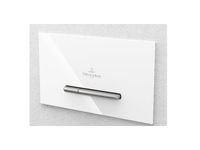 Клавиша смыва, Villeroy&Boch, ViConnect, для бачков скрытого монтажа, ширина, мм-253, глубина, мм-145, высота, мм-20, тип смыва-двойной, тип управления-пневматическое, материал-стекло, цвет-белый глянцевый, материал клавиш-металл арт-922160RE — фото 1, Кнопки смыва