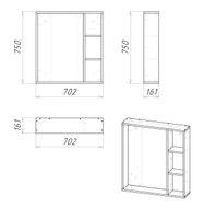 Товар: Зеркало "ФЛАЙ-70 см" универсальное дуб сонома 207001 - фото 2 Зеркало "ФЛАЙ-70 см" универсальное дуб сонома 207001 — фото 2, Зеркала в ванную комнату