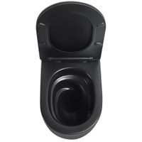 Унитаз ABBER Bequem подвесной черный матовый, безободковый, смыв торнадо арт-AC1104TMB — фото 9, Подвесные унитазы