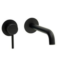 FORTIS См-ль д/рак-ны моноком. скрытого монт.настен. на 2 отв.дон.клапан "click-clack", черн.матовый 31549 — фото 1, Смесители для раковины