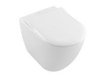 Унитаз, Villeroy&Boch, Subway 2.0, безободковый (с открытым смывным краем), тип установки-приставной, ширина, мм-370, глубина, мм-560, высота, мм-400, форма чаши-овальная, выпуск-горизонтальный, материал-керамика, сиденье-в комплект не входит (приобретается отдельно), крепления в комплекте, цвет-альпийский белый арт-5602R001 — фото 1, Приставные унитазы