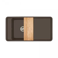 Мойка для кухни Беллис 97 970x510x250 мм, прямоуг., кофе 1A725132BS280 — фото 3, Кухонные мойки