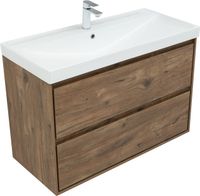 Тумба с раковиной Aquanet Милан 100 цв. дуб рустикальный арт-00340165 — фото 6, Тумбы с раковиной