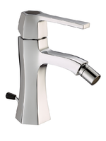 Смеситель для биде, Cisal, Chérie, тип открывания воды-однорычажный, тип регулирования воды-керамический картридж, отверстия для монтажа-1, высота, мм-160, вынос излива, мм-109, донный клапан-есть, тип подводки-гибкая, стандарт подвода воды-3/8", цвет-Chrome/Night Black арт-CH0005546T — фото 1, Смесители для биде