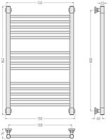 Полотенцесушитель водяной Сунержа Богема+ прямая 800х500 Золото 03-0220-8050 — фото 2, Водяные полотенцесушители