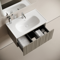 Тумба подвесная SANCOS Code 785х453х400, c одним ящиком оснащенным доводчиками, цвет серая платина , арт. CD80GP — фото 5, Комоды и тумбы для ванной комнаты